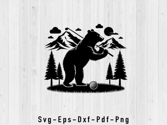 Bear Golfing SVG Vector Silhouette File Guide
