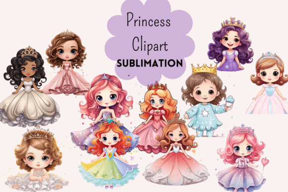 Cute Princess Clipart Sublimation: Elevating Personalized Merchandise and Creative Projects