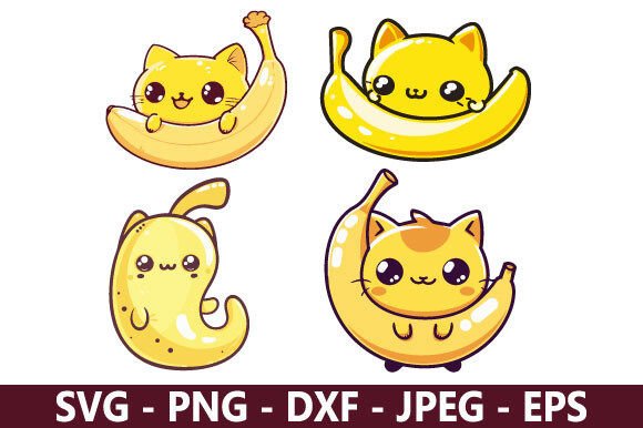 Design Versatility and Creative Applications of the Cute Banana Cat SVG Bundle