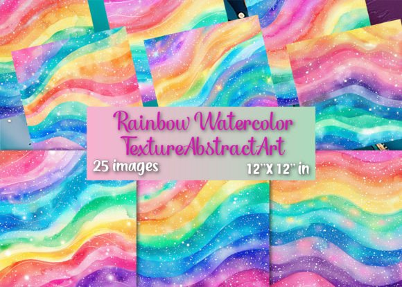 Evaluating Rainbow Watercolor Texture Abstract Art for Creative and Commercial Projects
