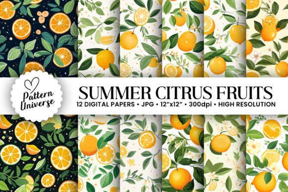 Evaluating Summer Citrus Fruits Seamless Patterns for Seasonal Design Projects