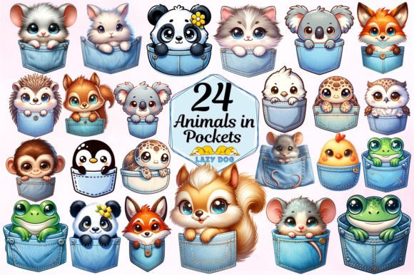 Strategic Application of Animals in Pockets Sublimation Clipart for Product Development