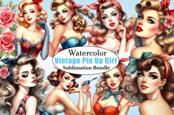 Vintage Pin-Up Girl Sublimation Clipart Guide